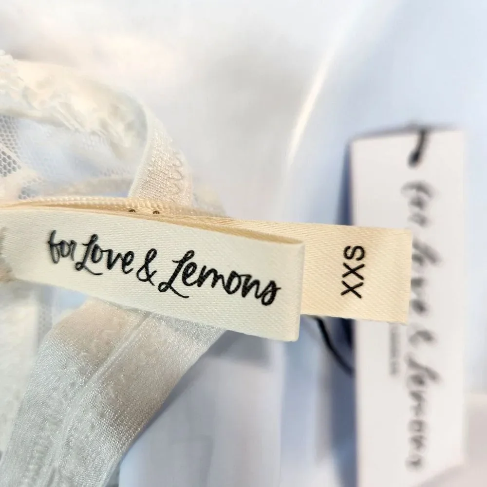 For Love & Lemons Women`s Thong String Panty Size XXS White Lace Sexy Bride NWT - Picture 3 of 5